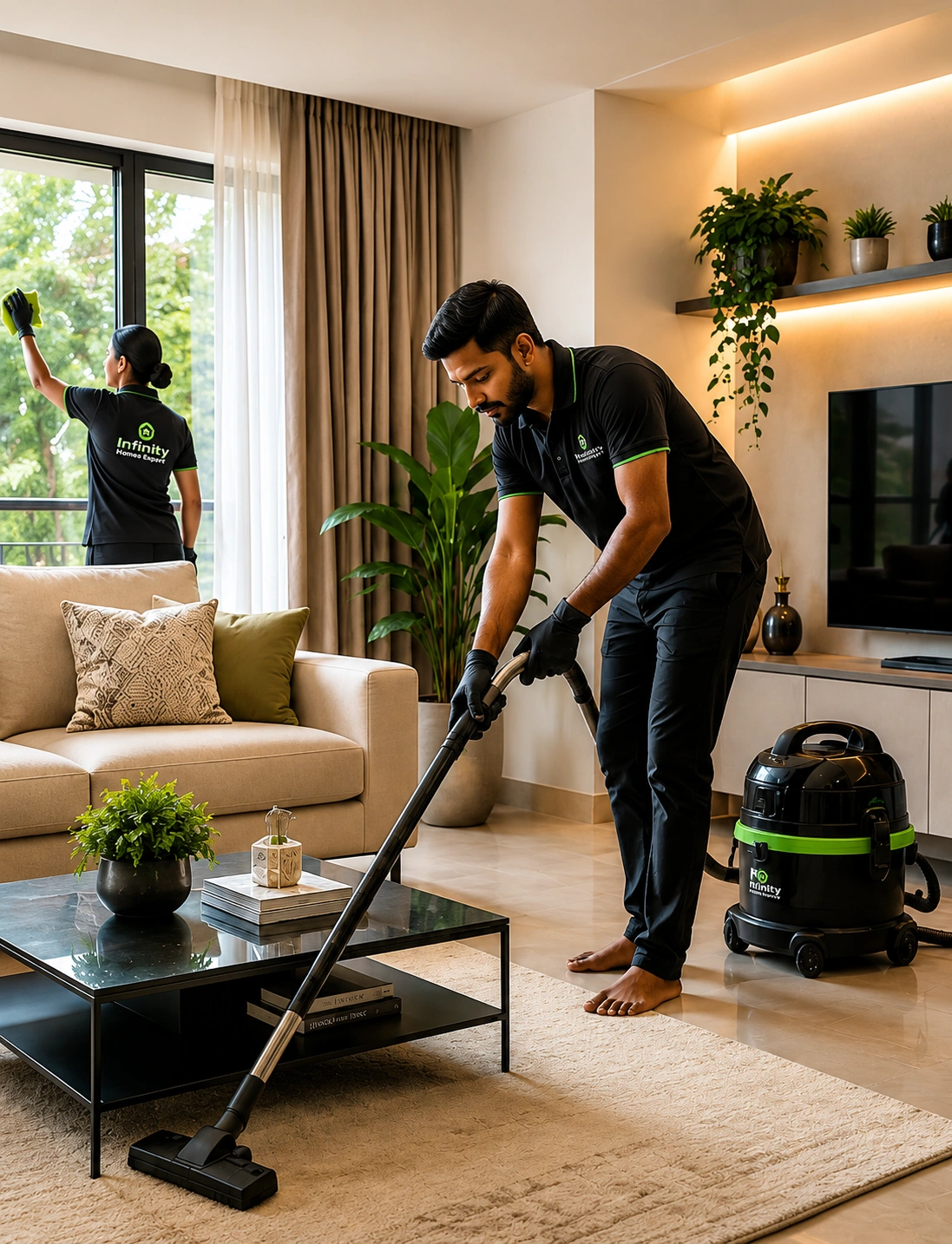 Professional cleaning supplies used by Infinity Homes Expert 